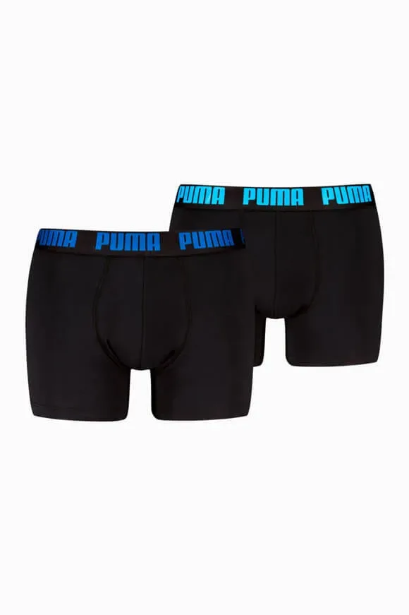 Puma Doppelpack Boxershorts - Black + Blue M Herren