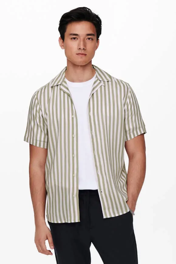 Only & Sons ONSWAYNE Hemd - Chinchilla + White XS Herren