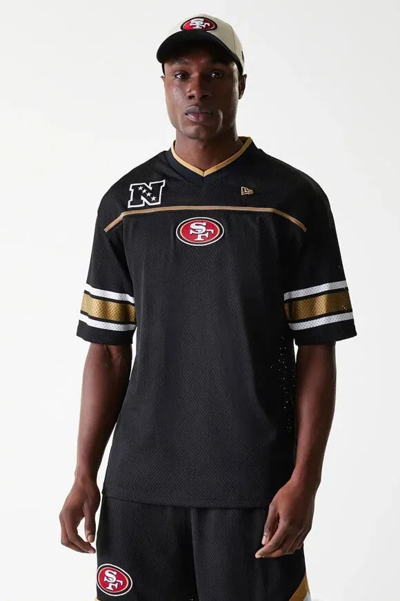 New Era Mesh T-Shirt - Black + Gold L Herren