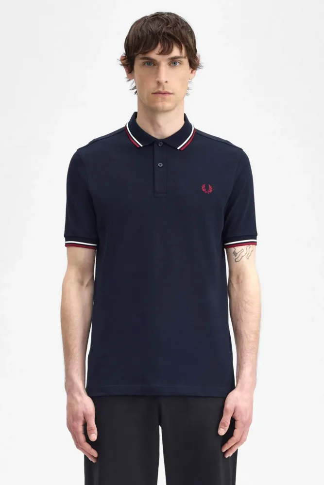 Fred Perry Twin Tipped Poloshirt - Dark Navy S Herren