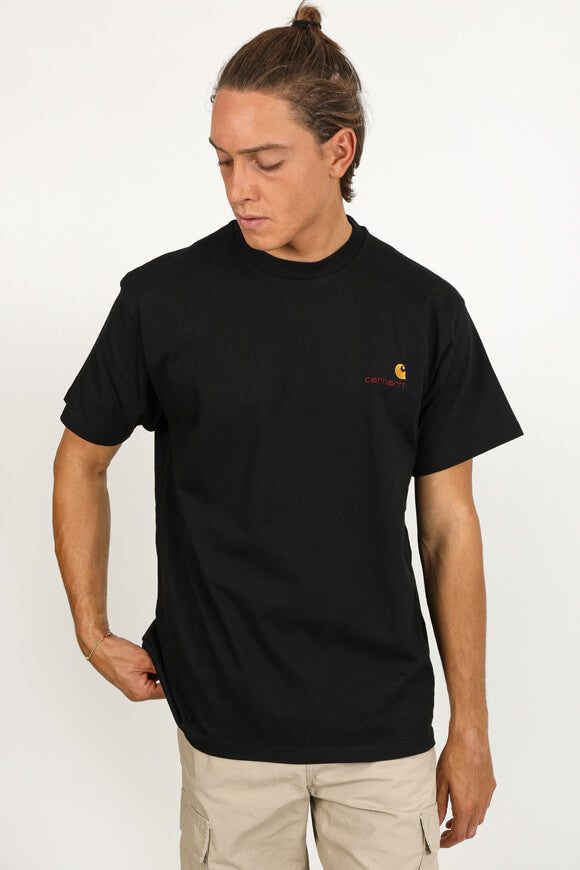 Carhartt WIP American Script T-Shirt - Black S Herren