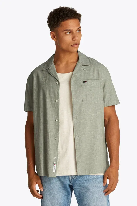 Tommy Jeans Leinenhemd - Aruba Green S Herren