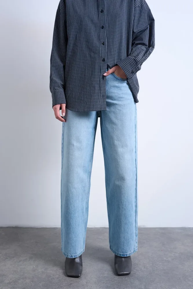 TOPSHOP TSCINCH Wide Leg Jeans L30 - Bleached Sand 26/30 Damen