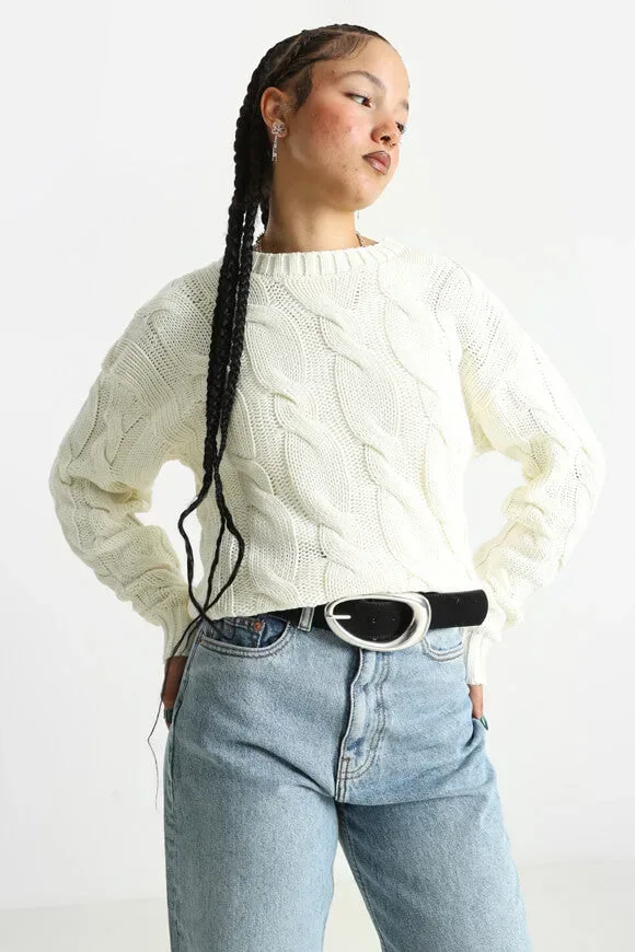 Noisy May NMFINN Strickpullover - Eggnog XS Damen
