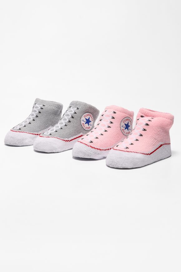 Converse Doppelpack Baby Socken - Pink + Grey 6m