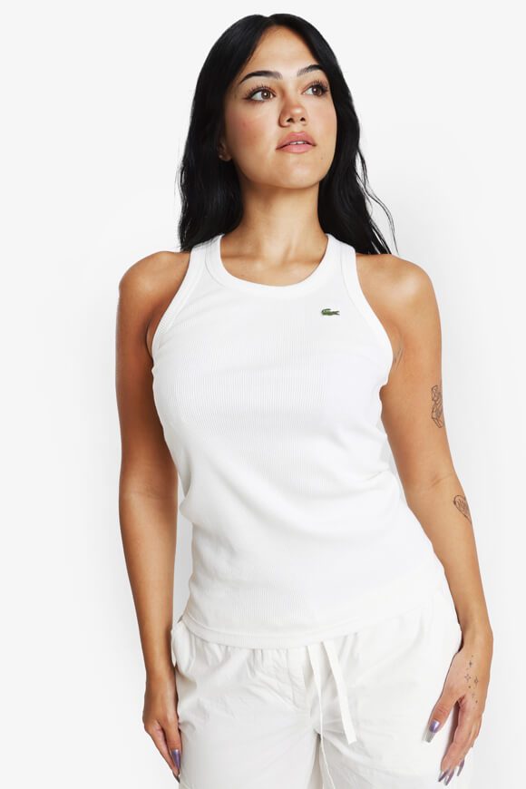 Lacoste Geripptes Tanktop - Offwhite 36 Damen