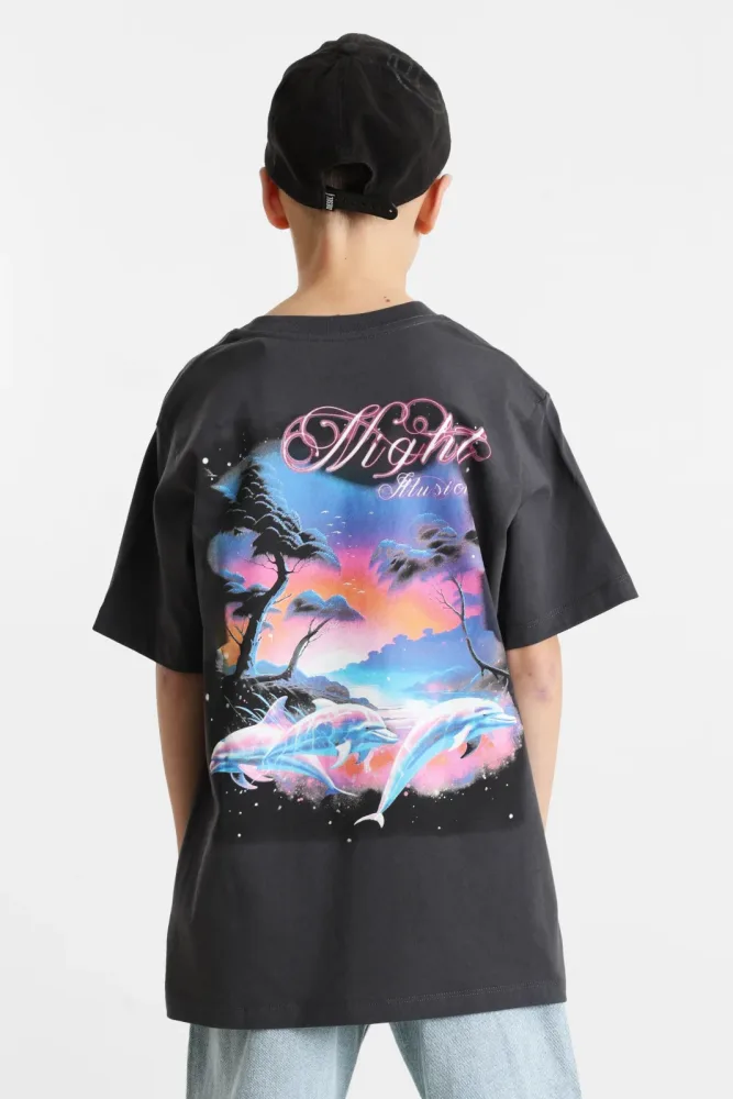 Jack & Jones Junior JORAIRBRUSH T-Shirt - Asphalt 128 Kids
