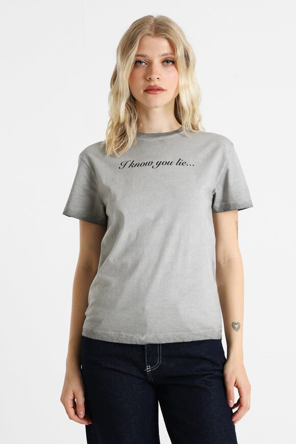 The Ragged Priest Liar Oversize T-Shirt - Grey Washed M Damen
