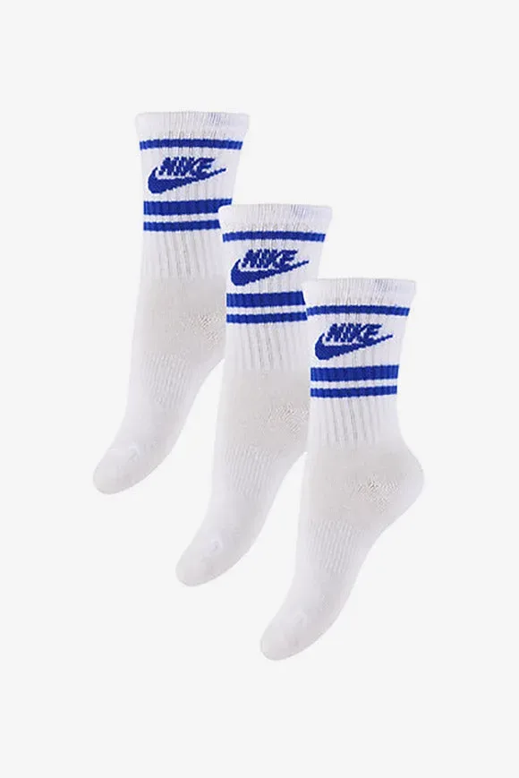 Nike Dreierpack Kids Socken - White + Game Royal EU27-35