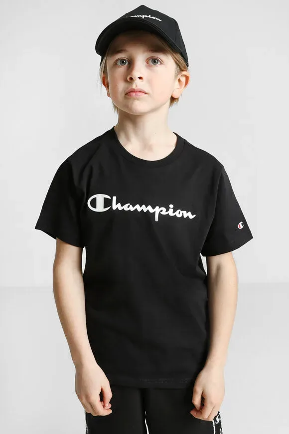 Champion T-Shirt - Black + White XL Kids