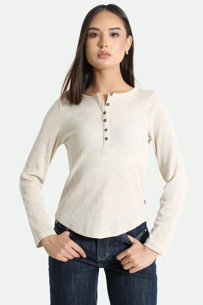 Levi's Langarmshirt aus Waffelstoff - Oatmeal Heather B0279 Bros S Damen