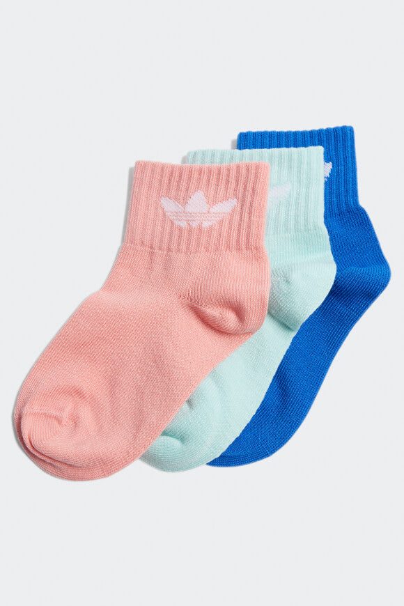Adidas Originals Dreierpack Socken - Semi Pink Spark + Blue + Semi Flash Aqua EU37-39 Kids