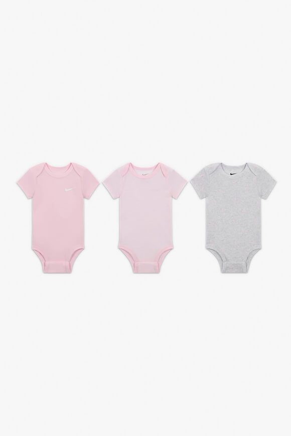 Nike Dreierpack Baby Bodys - Birch Heather + Light Pink 6m