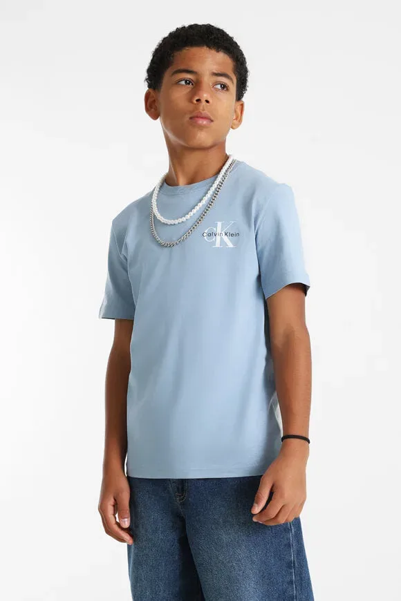 Calvin Klein Jeans Monologo t-shirt - Faded Denim 16 Kids