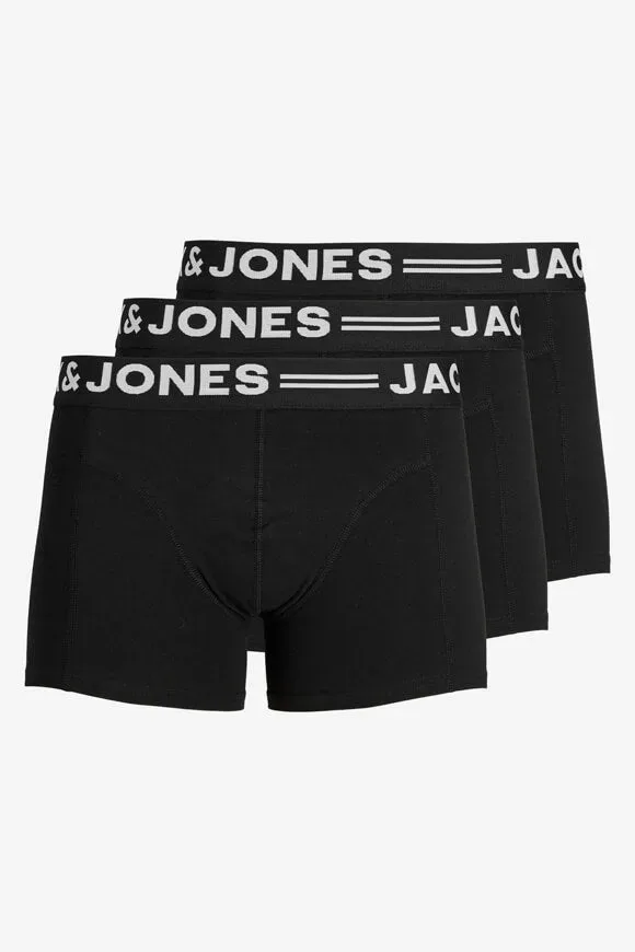Jack & Jones Dreierpack Boxershorts - Schwarz + Weiss S Herren