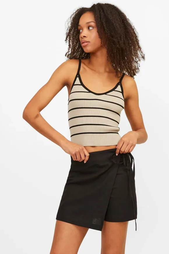 JJXX Esther Geripptes Crop Stricktop - Feather Gray S Damen