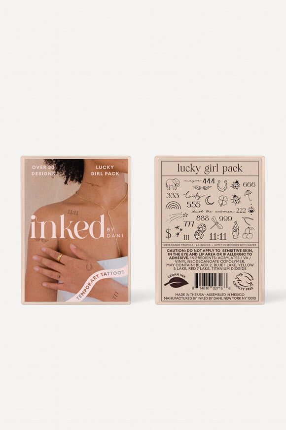 INKED by Dani Lucky Girl Selbstklebende Tattoos - Black Einheitsgroesse Damen