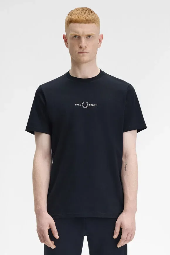 Fred Perry Embroidered T-Shirt - Navy L Herren