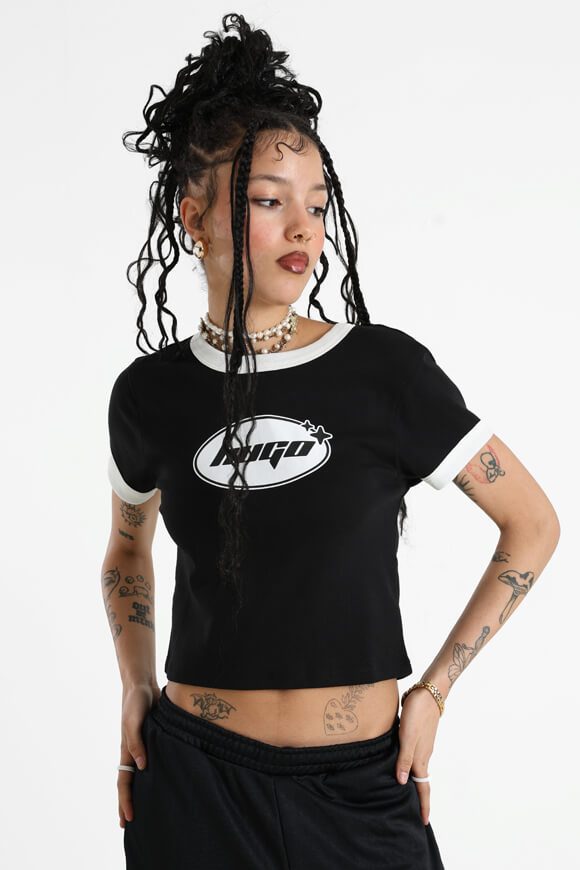 HUGO BLUE - Cropped Top, für Damen, Black, Größe S