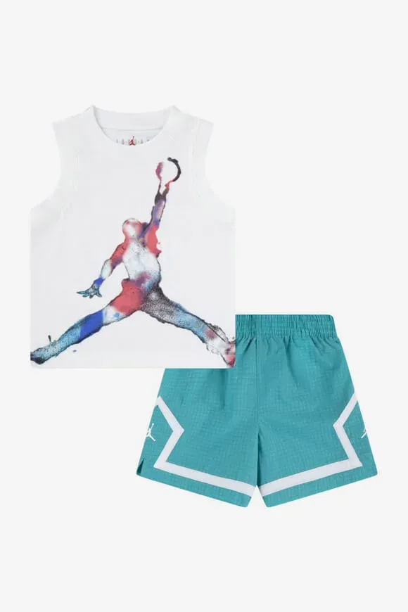 Jordan Kids-Set - Offwhite + Washed Teal 5y