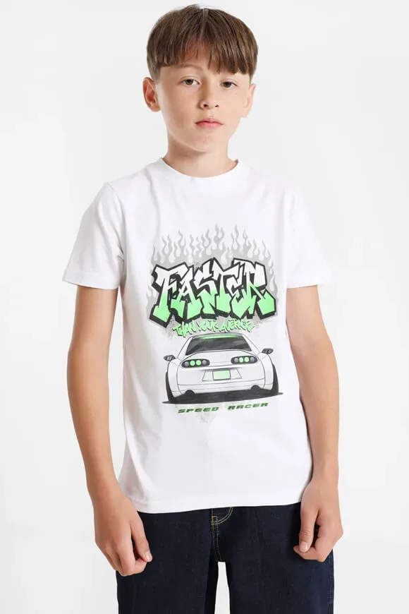 Mister Tee Faster Than Your Average T-Shirt - White 14 Kids