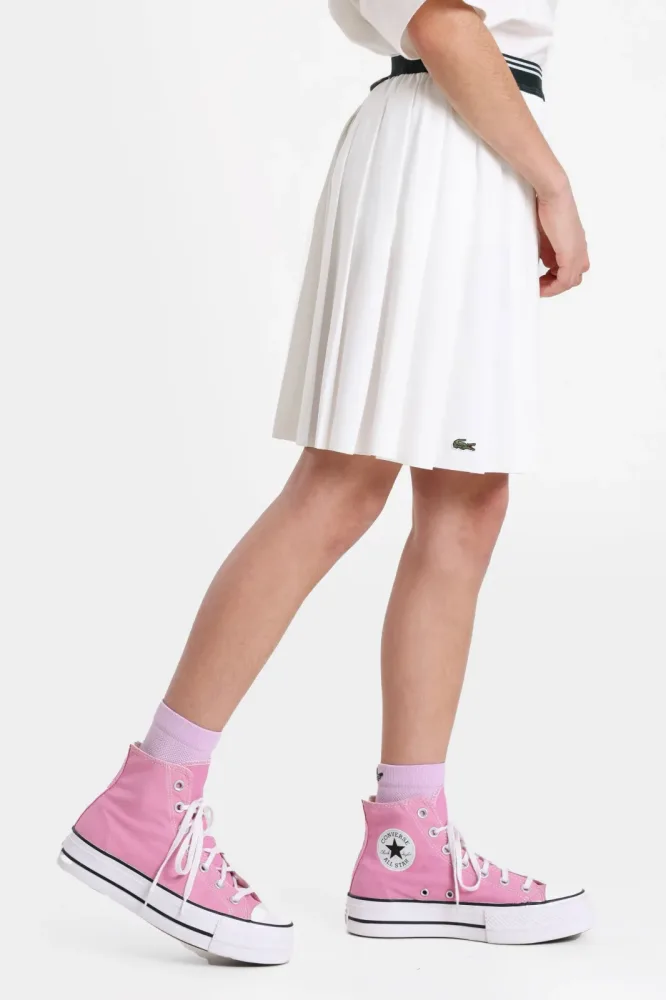 Lacoste Mini Faltenrock mit Innenshorts - White 14 Kids