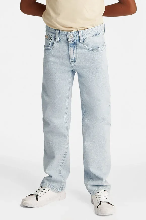 Calvin Klein Jeans Straight Leg Jeans - Clean Sky Blue 12 Kids