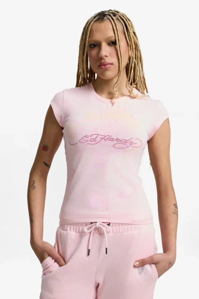 Ed Hardy T-Shirt - Pink S Damen
