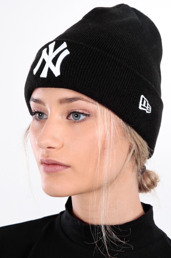 New Era Beanie - Schwarz + Weiss Einheitsgroesse Damen