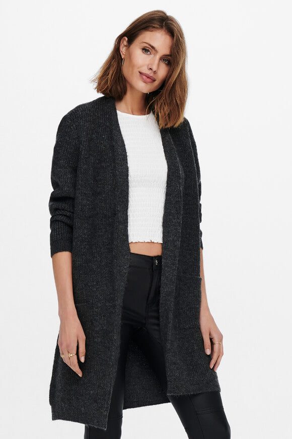 Only Jade Gerippte Strickjacke - Dark Grey Melange XS Damen