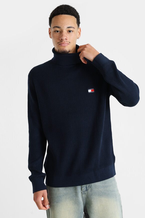 Tommy Jeans Gerippter Strickpullover - Dark Night Navy L Herren