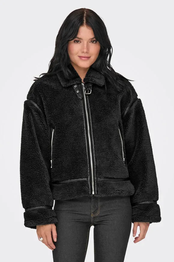 Only Michelle Teddy Jacke - Black S Damen