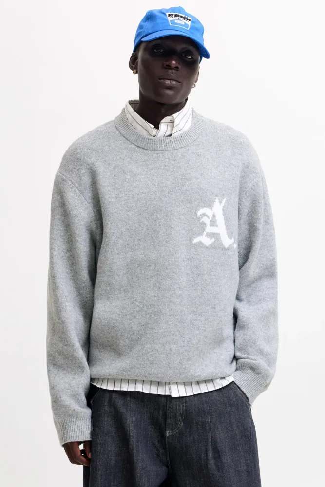 Jack & Jones JCOLEGACY Strickpullover - Light Grey Melange M Herren
