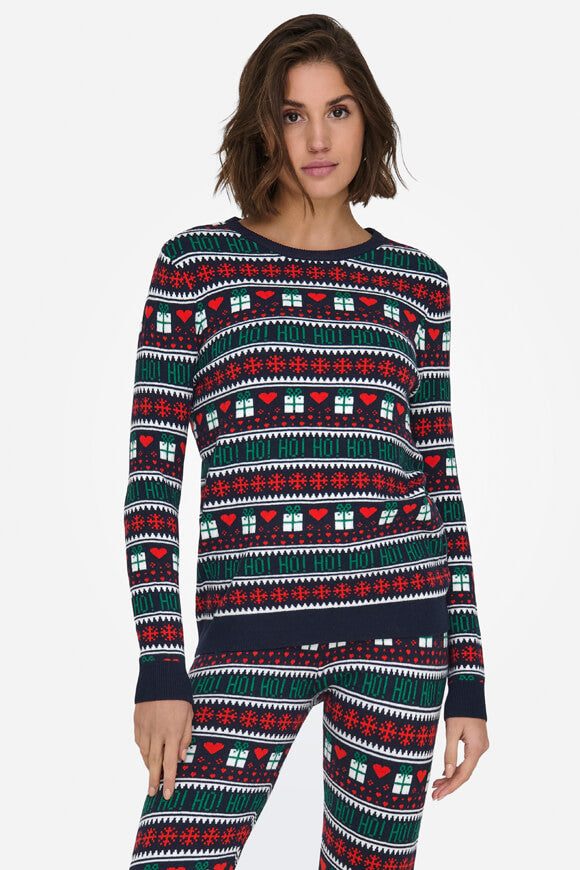 Only ONLXMAS Weihnachtsstrickpullover - Night Sky XS Damen