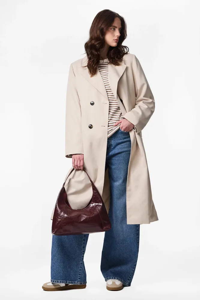 Pieces Trenchcoat - Silver Gray XS Damen