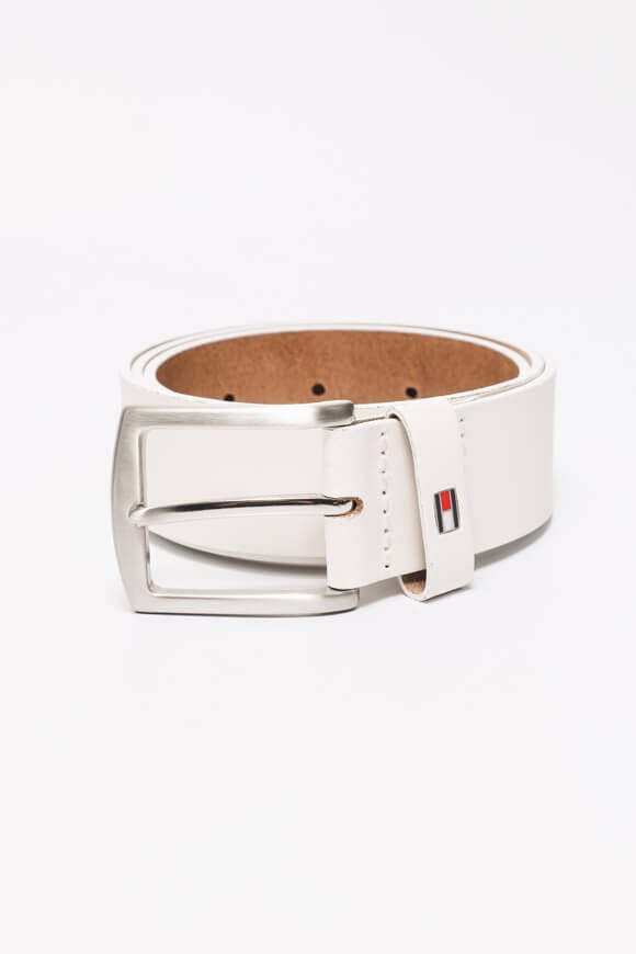 Tommy Hilfiger New Denton Ledergürtel - Optic White 80 Herren