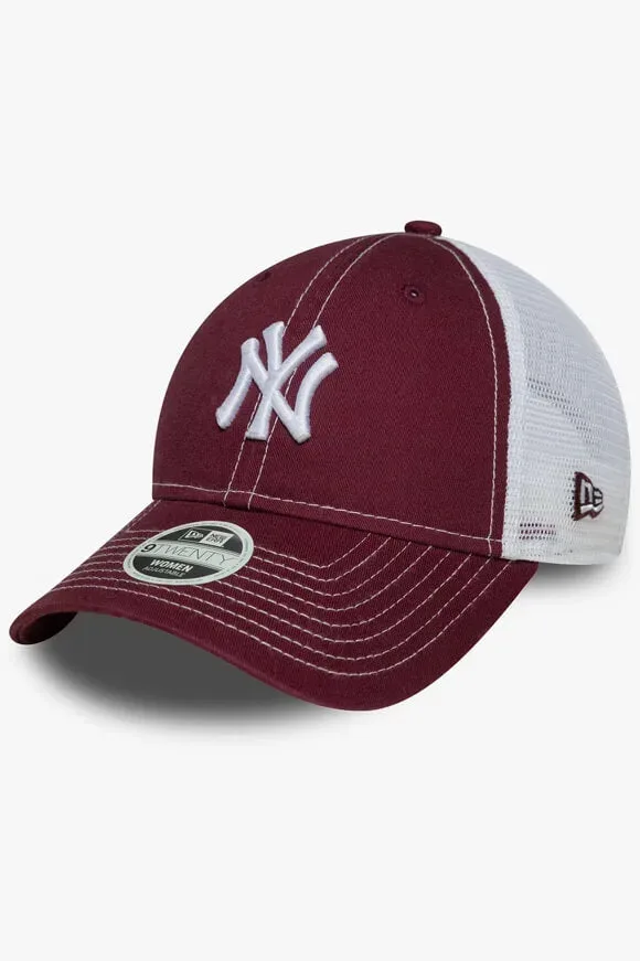 New Era 9Twenty Trucker Cap / Strapback - Bordeaux + White Einheitsgroesse Damen