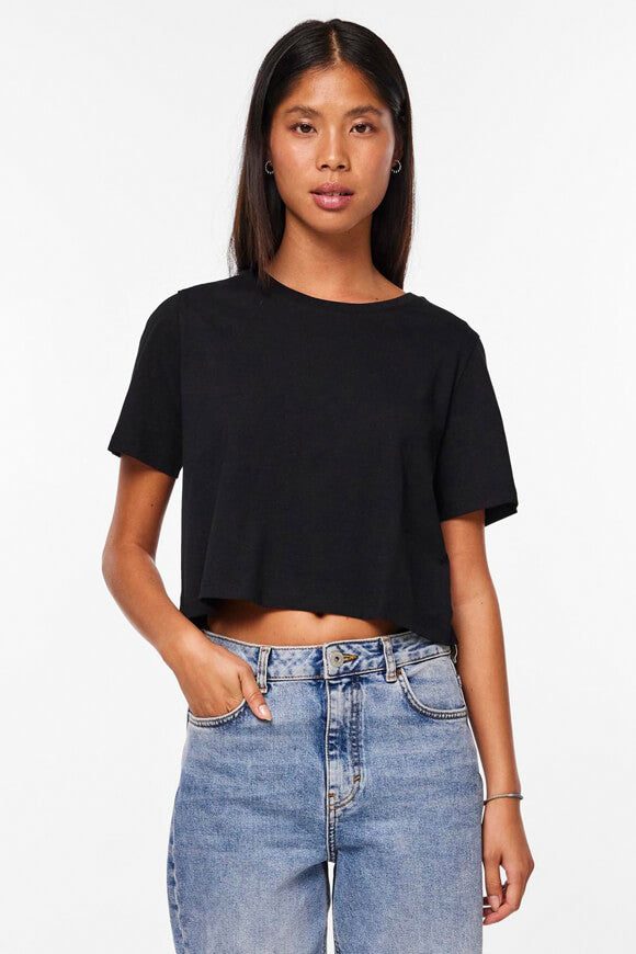 Pieces Sara Crop T-Shirt - Black XS Damen