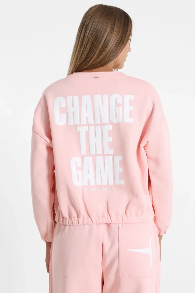 Project X Paris Sweatjacke - Pink + White S Damen