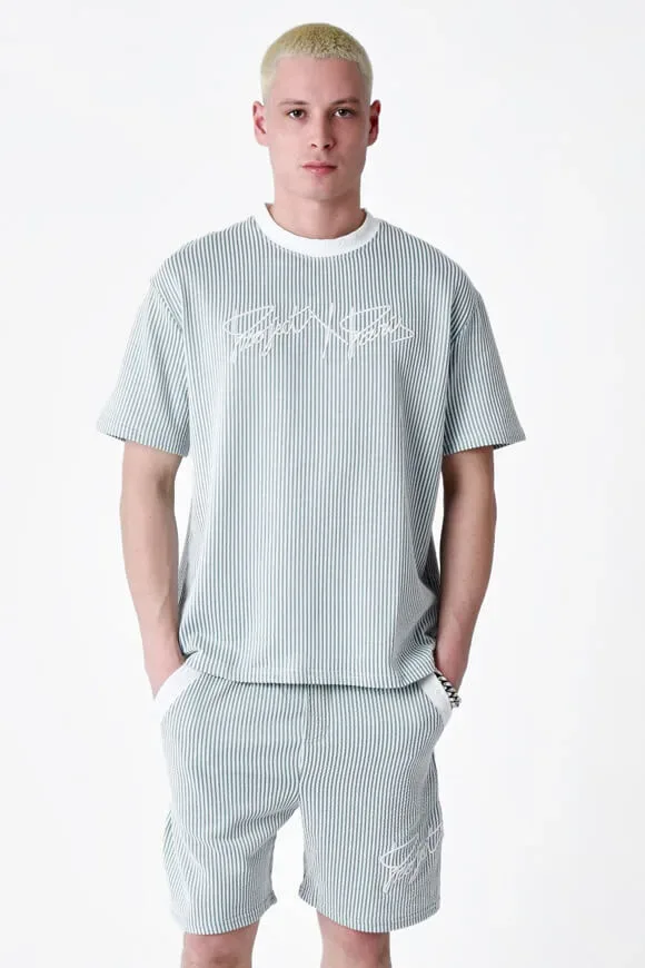 Project X T-Shirt mit Strukturstoff - Green + Offwhite S Herren