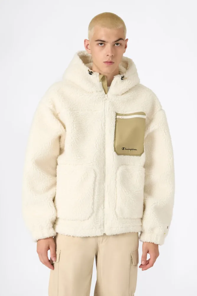 Champion Sherpa Jacke - Offwhite + Beige L Herren