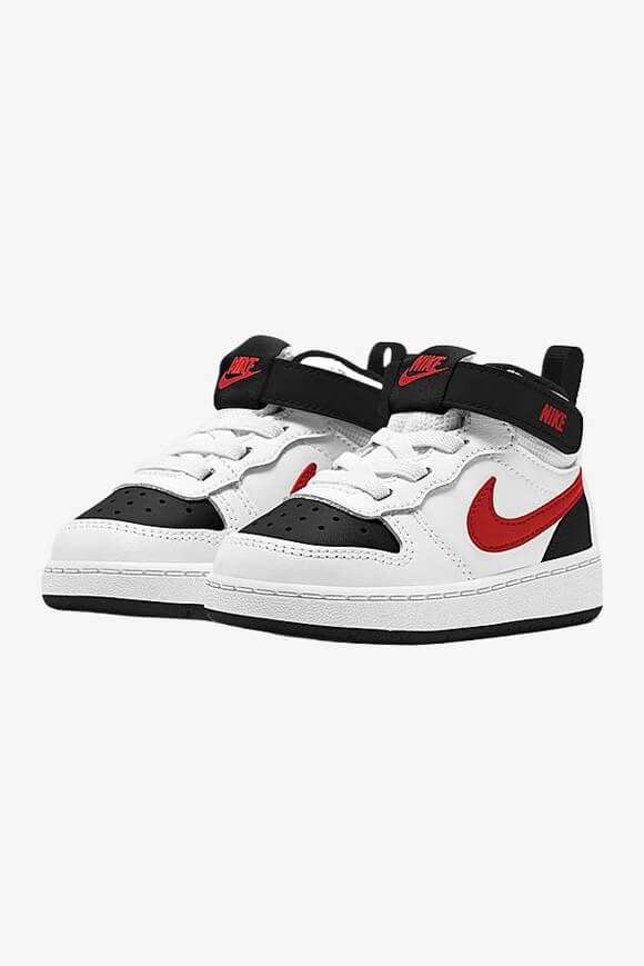 Nike Court Borough 2 Baby Sneaker - White + University Red + Black EU22