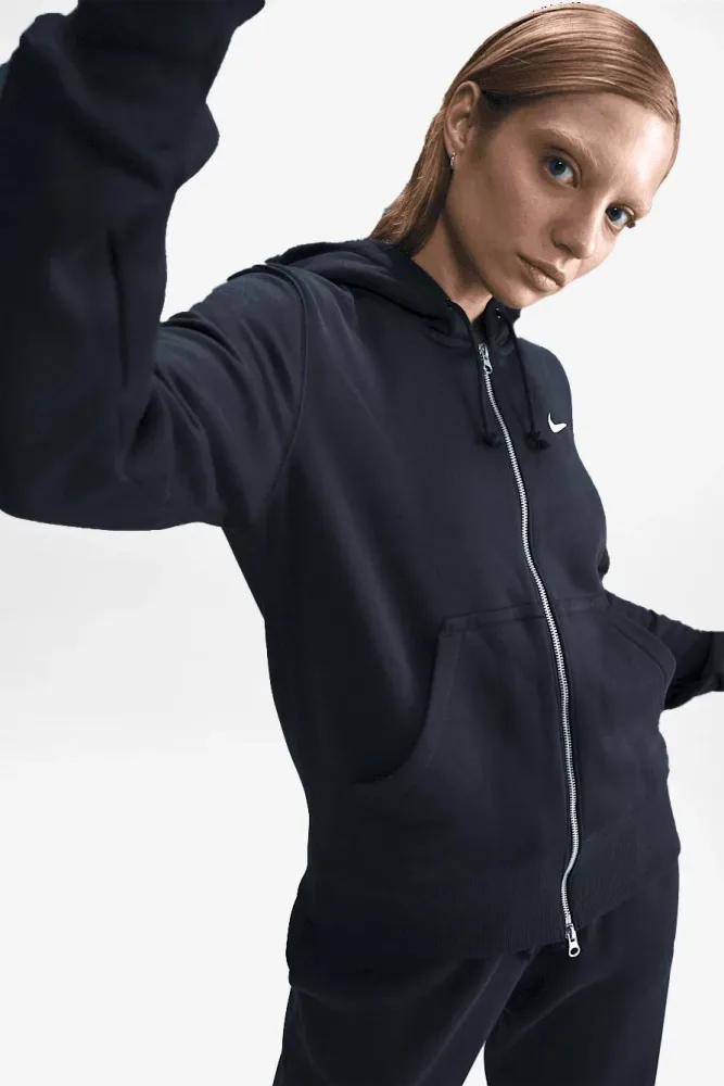 Nike Phoenix Fleece Kapuzensweatjacke - Black M Damen