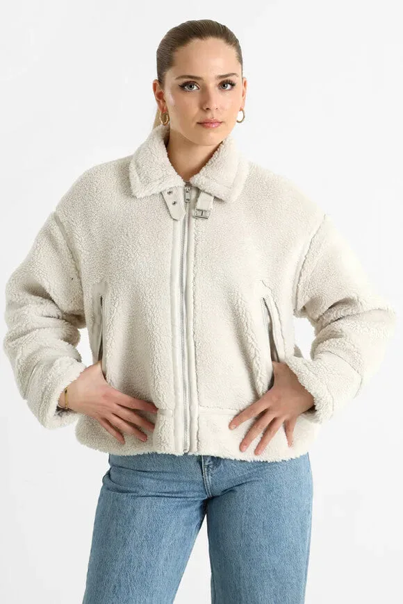 Only Michelle Teddy Jacke - Pumice Stone XS Damen