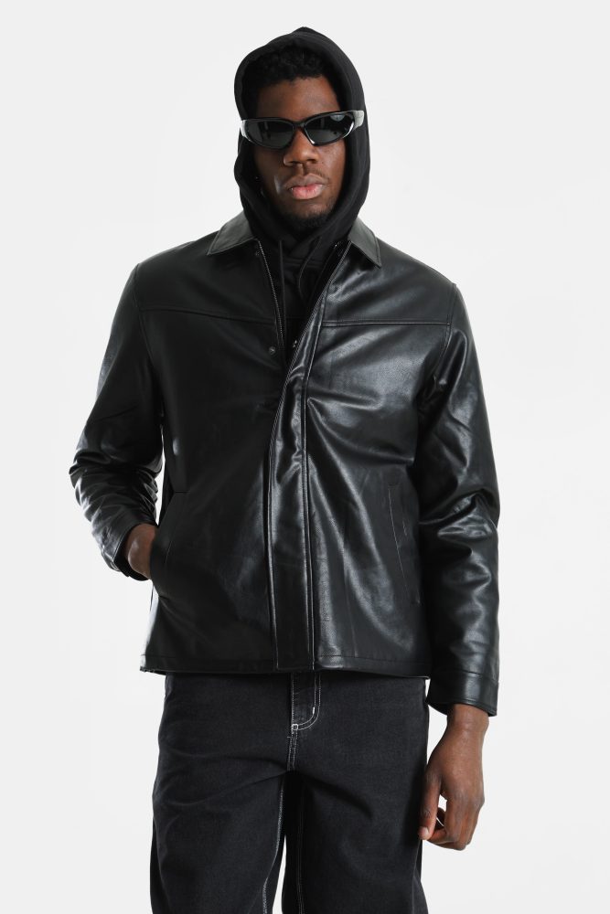 Redefined Rebel RRMARION Kunstlederjacke - Black S Herren