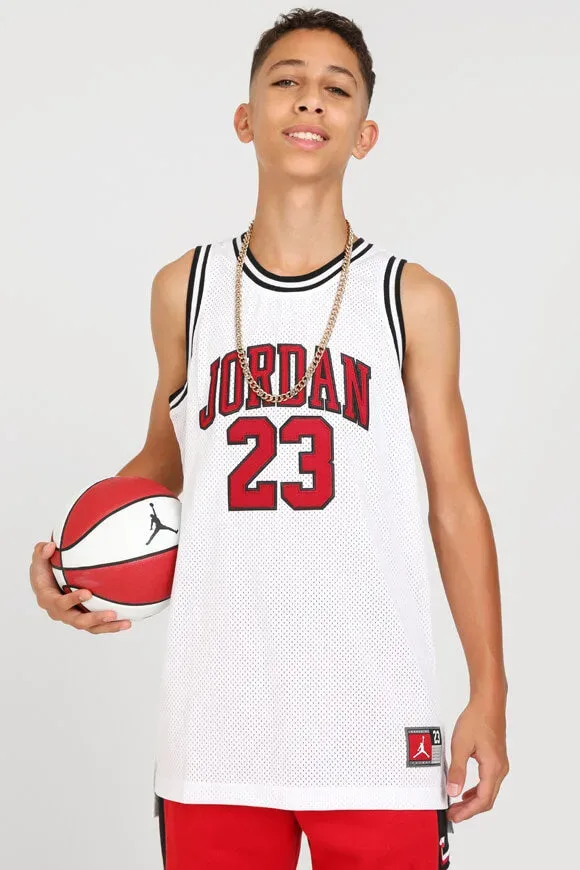 Jordan Mesh Tanktop - White + Black S Kids