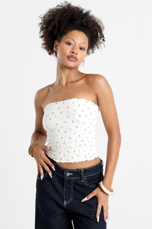 Tally Weijl Bandeau Crop Top - Offwhite S Damen
