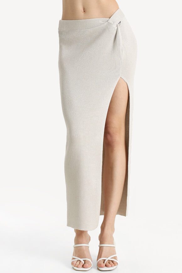 Tally Weijl Strick Maxirock mit Pailletten - Light Beige M Damen