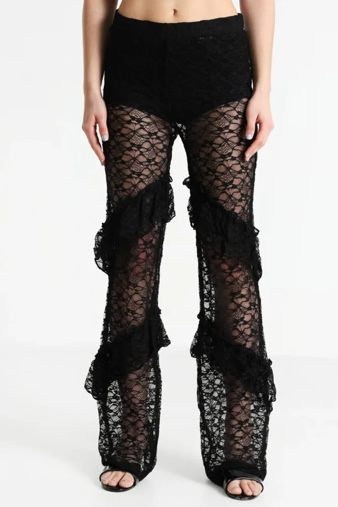 Noisy May NMISABEL Spitzenhose - Black XS Damen