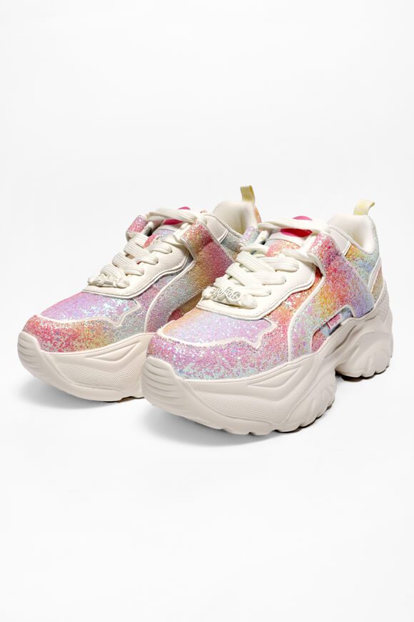 Buffalo Vegan Bliss One Glam Plateau Sneaker - White + Pink Mermaid EU36 Damen
